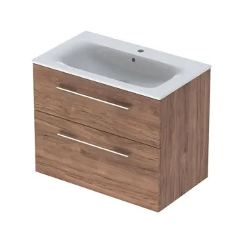Set dulap baie cu lavoar incastrat Geberit Selnova Square, 80 cm, nuc inchis 8aa3 imagine
