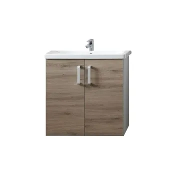 Set dulap baie cu lavoar inclus Kolpasan Evelin 65 cm, stejar d161 imagine