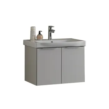 Set dulap baie cu lavoar inclus KolpaSan Lana, 65 cm, gri deschis a2dd imagine