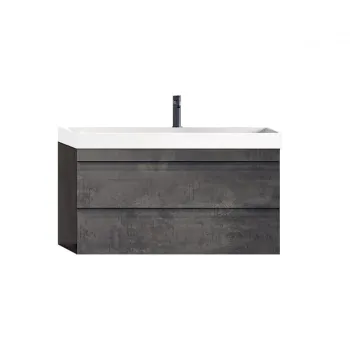 Set dulap baie cu lavoar inclus KolpaSan Naomi 80 cm, dark concrete df8d imagine