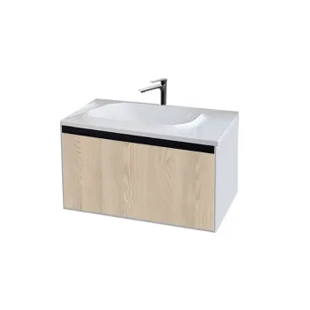 Set dulap baie cu lavoar inclus Kolpasan Pandora, 75 cm, stejar 5414 imagine