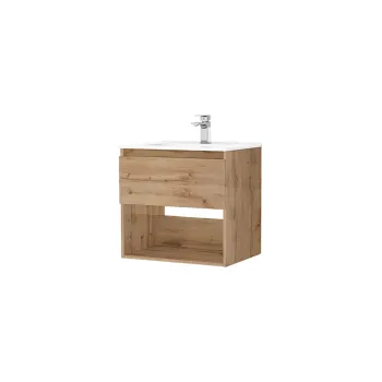 Set dulap baie suspendat 1 sertar Gala Daily cu lavoar inclus, 60 cm, stejar 625d imagine