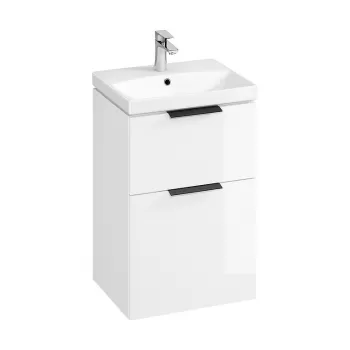 Set dulap baie suspendat 2 sertare cu lavoar Cersanit City inclus, 50 cm, alb 2dba imagine