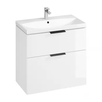 Set dulap baie suspendat 2 sertare cu lavoar Cersanit City inclus, 80 cm, alb fc11 imagine