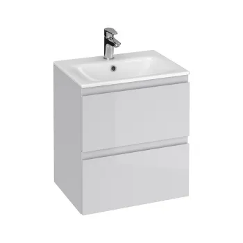 Set dulap baie suspendat 2 sertare cu lavoar Cersanit Moduo-in, 50 cm, gri e553 imagine