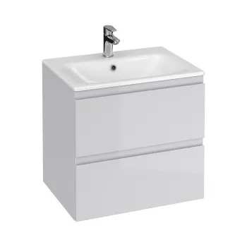 Set dulap baie suspendat 2 sertare cu lavoar Cersanit Moduo-in, 60 cm, gri 7edb imagine
