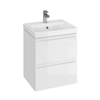 Set dulap baie suspendat 2 sertare cu lavoar Cersanit Moduo inclus, 50 cm, alb c0e6 imagine