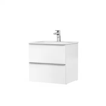 Set dulap baie suspendat 2 sertare Gala Shona cu lavoar Klea inclus, 60 cm, alb mat 4f0c imagine