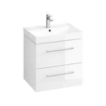 Set dulap baie suspendat Cersanit Larga 2 sertare cu lavoar inclus, 60 cm, alb 3b49 imagine