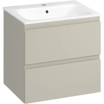 Set dulap baie suspendat cu lavoar inclus 60 cm, casmir, Cersanit Moduo b07d imagine