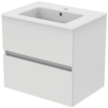 Set dulap baie suspendat cu lavoar inclus 60x45 cm, 2 sertare, alb lucios, Ideal Standard Eurovit a366 imagine