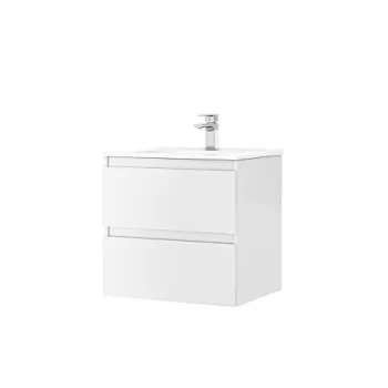 Set dulap baie suspendat Gala Daily cu lavoar inclus, 60 cm, alb lucios f46a imagine