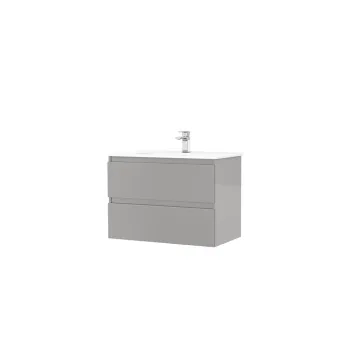 Set dulap baie suspendat Gala Daily cu lavoar inclus, 80 cm, gri lucios 5d4b imagine