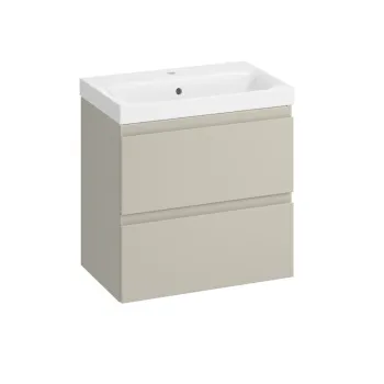 Set dulap de baie suspendat cu lavoar 60x38 cm, casmir, Cersanit Moduo f620 imagine