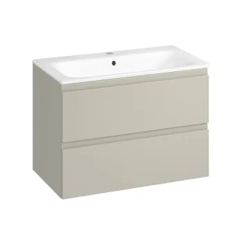 Set dulap de baie suspendat cu lavoar 80x45 cm, casmir, Cersanit Moduo 3e51 imagine