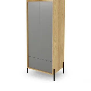 Dulap Mobius 2D gri/natur H179 cm d3e4 imagine