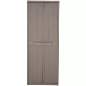 Dulap de depozitare pentru gradina, maro, 65x45x172 cm PP ratan f488 imagine