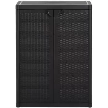 Dulap de depozitare pentru gradina, negru, 65x45x88 cm PP ratan 6d65 imagine