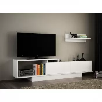 Comoda TV cu dulap, Wooden Art, Asos White cb20 imagine