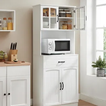 Dulap bucatarie multifunctional, Vasagle, 73x41.5x179.8 cm, MDF/PAL, alb 7807 imagine