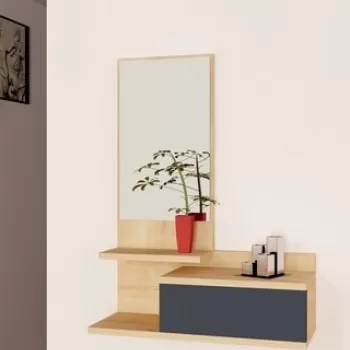 Dulap cu oglinda Rozella, Arnetti, 60 x 31.3 x 90 cm, oak/antracit 9919 imagine