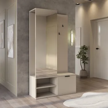 Dulap cu pantofar, cuier si oglinda ELTAP, Oturra, 100x35x189 cm, PAL, casmir 55ec imagine