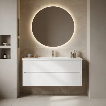Dulap de baie cu chiuveta, Hanah Home, Arno 100, Alb 1b71 imagine