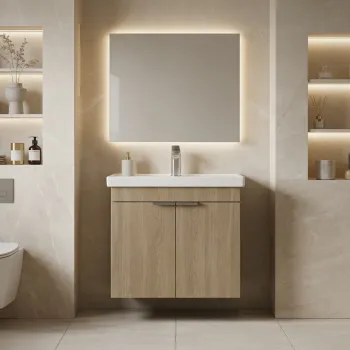 Dulap de baie cu chiuveta, Hanah Home, Desna 50, Stejar Sonomo c579 imagine