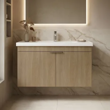 Dulap de baie cu chiuveta, Hanah Home, Desna 90, Stejar Sonomo 5ede imagine