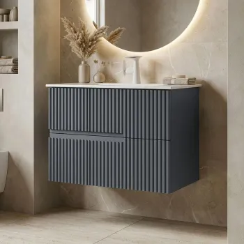 Dulap de baie cu chiuveta, Hanah Home, Moonlight 70 v2, Antracit mat 4b7b imagine