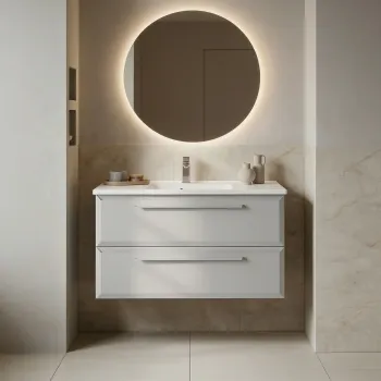 Dulap de baie cu chiuveta, Hanah Home, Nuvola 100 v2, Casmir 25b5 imagine