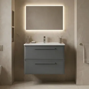 Dulap de baie cu chiuveta, Hanah Home, Nuvola 65 v2, Gri 9cb4 imagine