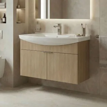 Dulap de baie cu chiuveta, Hanah Home, Purus 100, Stejar Sonomo ee74 imagine