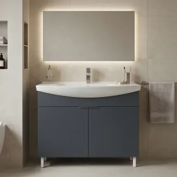 Dulap de baie cu chiuveta, Hanah Home, Purus 80, Antracit mat 987d imagine