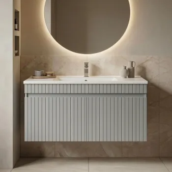 Dulap de baie cu chiuveta, Hanah Home, Tivoli 100, Casmir mat a481 imagine