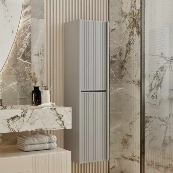 Dulap de baie, Hanah Home, Capella, 34x138x32 cm, MDF LAMINAT, Gri deschis 2403 imagine
