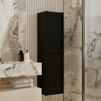 Dulap de baie, Hanah Home, Capella, 34x138x32 cm, MDF LAMINAT, Negru 3756 imagine