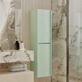 Dulap de baie, Hanah Home, Capella, 34x138x32 cm, MDF LAMINAT, Verde menta 4987 imagine