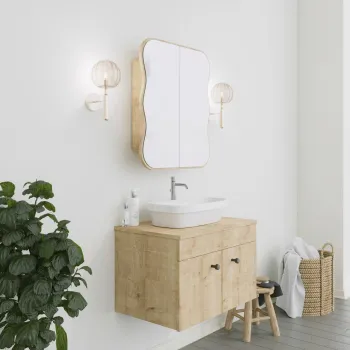 Dulap de baie, Neostill, Day Dream, 12x45x50 cm, 100% CARTON DURO, Stejar ef86 imagine