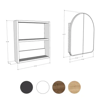 Dulap de baie, Neostill, Hope Cabinet, 12x45x50 cm, 100% CARTON DURO, Alb 2369 imagine