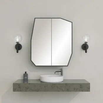 Dulap de baie, Neostill, Quartz Cabinet, 12x45x50 cm, MDF , Negru 8e72 imagine