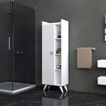 Dulap de baie, Puqa Design, Ilg?m, 50x140x31.8 cm, PAL, Alb c948 imagine