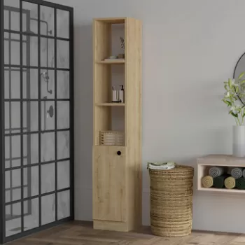 Dulap de baie, Puqa Design, Trend, 30x170x29.6 cm, PAL, Safir d971 imagine