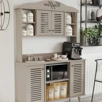 Dulap de bar pentru cafea, Hanah Home, Avior 120, 120x170x40 cm, MDF LAMINAT, Gresie 8d91 imagine