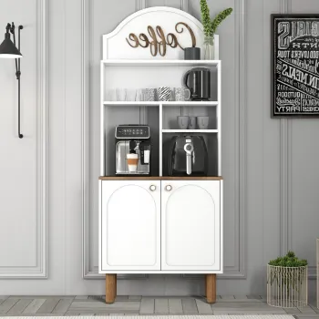 Dulap de bar pentru cafea, Hommy Craft, Bohem 858, PAL, Alb 70ef imagine