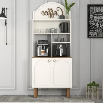 Dulap de bar pentru cafea, Hommy Craft, Bohem 859, PAL, Crem 53f2 imagine