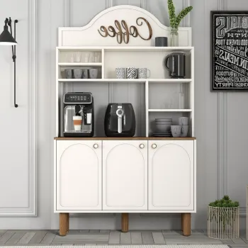 Dulap de bar pentru cafea, Hommy Craft, Bohem 861, 120x203x35 cm, PAL, Crem 54e5 imagine
