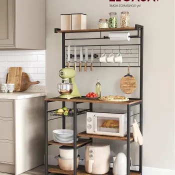 Dulap de bucatarie Industrial, 90x42x167.3 cm, PAL/otel, maro rustic 00ce imagine