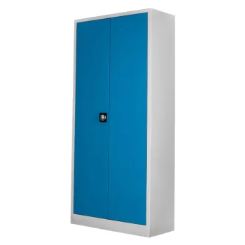 Dulap de depozitare cu incuietoare, Shelvoria, Js1001Ma, 92x198x40 cm, Otel, Gri/Albastru 58b7 imagine