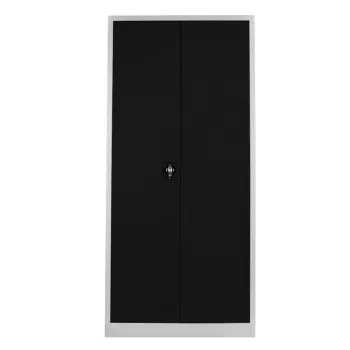Dulap de depozitare cu incuietoare, Shelvoria, Js1001Si, 92x198x40 cm, Otel, Gri/Negru 8f67 imagine